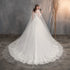 Enchanting Lace Princess Wedding Gown with Long Train and Embroidery
