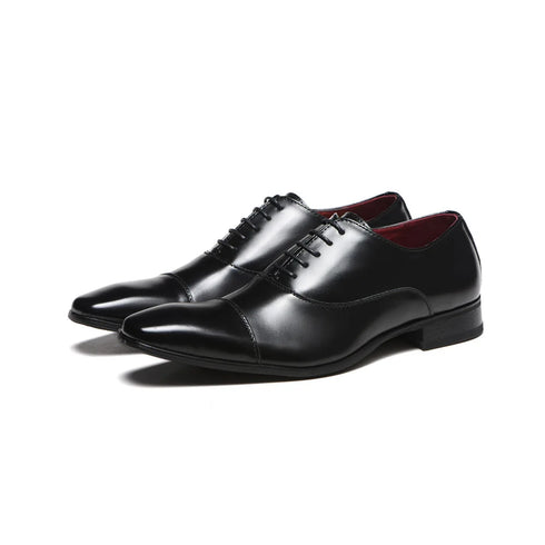 Elegant Men's Dress Shoes - Premium Business Leather Lace-up Brogue Footwear for Formal Events and Weddings