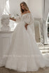Princess Applique Lace Wedding Dresses Puff Sleeve Ball Gown