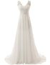Elegant Beach Wedding Dress Plus Size Chiffon Lace Appliques