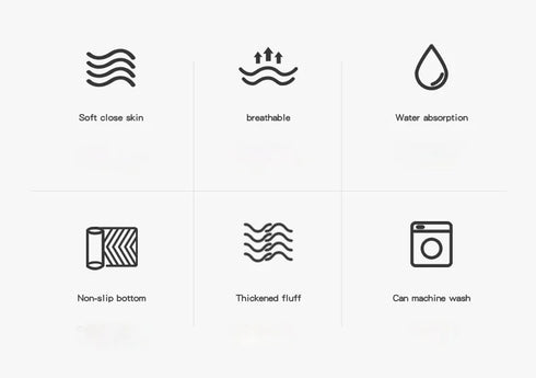 Super Thick Fluff Fiber Bath Mat Comfortable Soft Non-Slip Absorbent Rug Shower Room Doormat