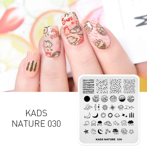 Nature-Inspired Nail Art Stamping Plate Set with Butterfly and Mountain Range Designs for DIY Manicure Enthusiasts