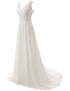 Elegant Beach Wedding Dress Plus Size Chiffon Lace Appliques