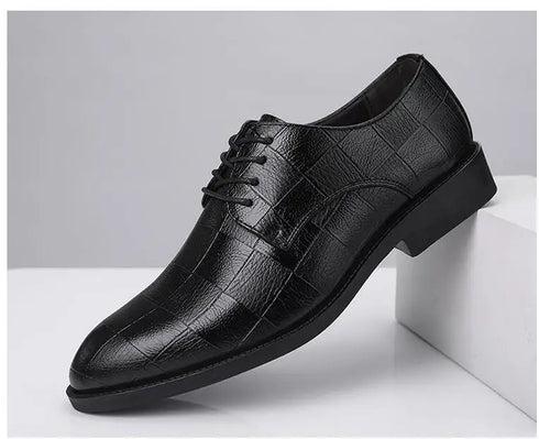Elegant Handmade Italian Style Retro Leather Oxfords for Men - Perfect Formal Business and Party Footwear in Big Sizes