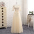 Bridesmaid Dress Elegant Floor-Length Organza Backless Lace With Built-In Bra Bridesmaid Dress Lace Appliques