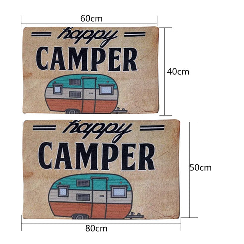 Cartoon Camper Bathroom Doormat Absorbent Indoor Rug Anti-Slip Decorative Floor Mat