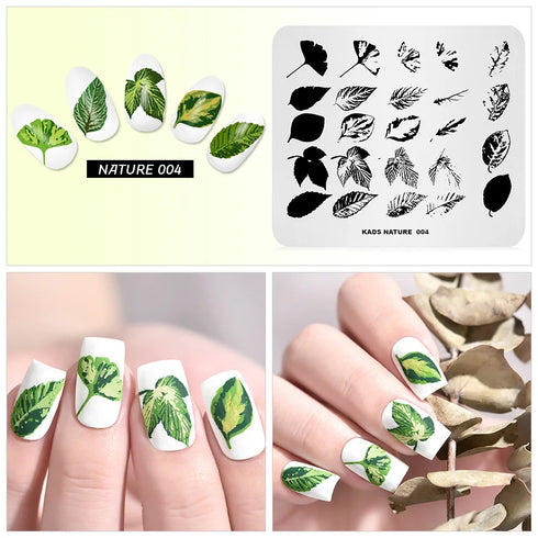 Nature-Inspired Nail Art Stamping Plate Set with Butterfly and Mountain Range Designs for DIY Manicure Enthusiasts