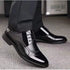 Elegant Men's Dress Shoes - Premium Business Leather Lace-up Brogue Footwear for Formal Events and Weddings