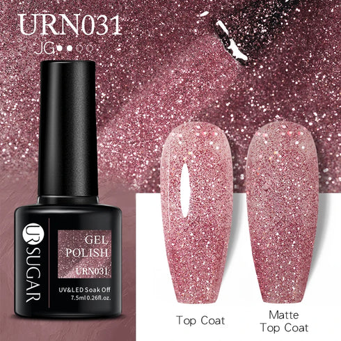 Nail Gel Polish - 7.5ml Semi-permanent Glitter Varnish for Winter Manicure, Eco-friendly and SGS Certified for Lasting Style