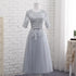 Bridesmaid Dress Elegant Floor-Length Organza Backless Lace With Built-In Bra Bridesmaid Dress Lace Appliques