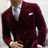 Men's Elegant Double Breasted Velvet Blazer Dinner Jacket Suit Coat
