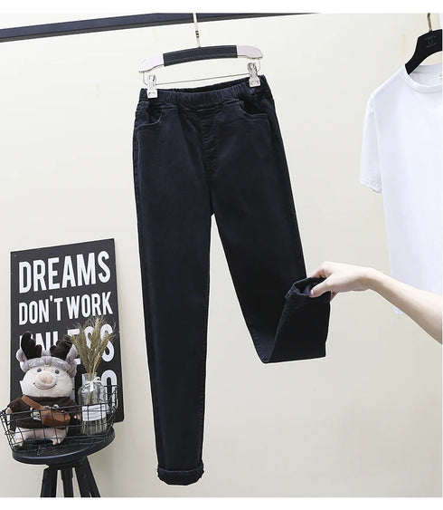 High Stretch Skinny Jeans for Women - Sexy High Waist Elastic Band Denim Pants, Perfect for Casual Outfits, Ideal for Fall Jeans Outfit Inspiration