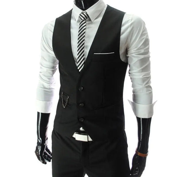 Slim Fit Dress Vest for Men Casual Sleeveless Formal Waistcoat