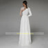 Asymmetrical Side Slit Wedding Dress Long Sleeve Bridal Gown