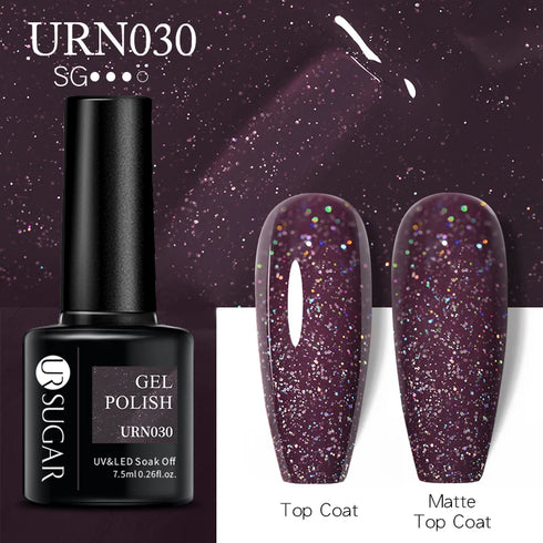 Nail Gel Polish - 7.5ml Semi-permanent Glitter Varnish for Winter Manicure, Eco-friendly and SGS Certified for Lasting Style