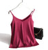 Spaghetti Strap Satin Silk Tank Top Women Sleeveless Halter V Neck Camisole Summer Casual Cami