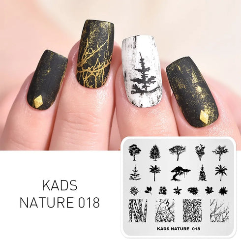 Nature-Inspired Nail Art Stamping Plate Set with Butterfly and Mountain Range Designs for DIY Manicure Enthusiasts
