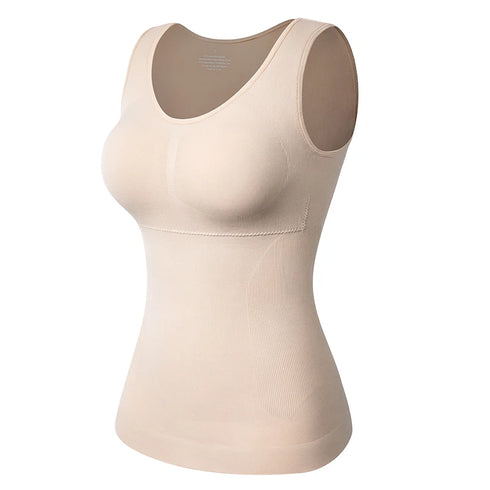 Women’s Slimming Cami Shaper with Built-in Bra for Tummy Control - Comfortable Casual Tank Top for Home, Yoga, and Everyday Wear