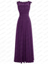 Bridesmaid Dress A Line Chiffon With Applique Beading Backless Floor Length Lace Up Bridal Dress
