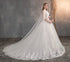 Enchanting Lace Princess Wedding Gown with Long Train and Embroidery