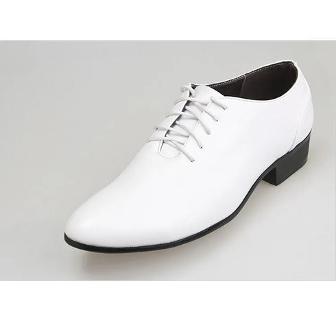 Stylish Men's Leather Oxford Dress Shoes for Weddings and Formal Events - Classic Lace-Up Brogue Design with Pointed Toe for a Polished Look