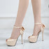 Elegant Peep Toe Platform High Heels Pumps for Women - Stylish Wedding Shoes with Stiletto Heels & Slingback Design Perfect for Brides and Special Occasions