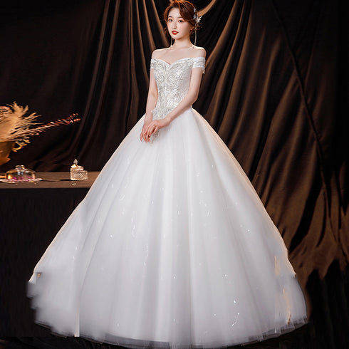 Wedding Dresses Illusion V-Neck Backless Tulle Lace Gown