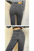 Casual Vintage High Elastic Mom Jeans for Women - Stylish Washed Stretch Denim Pencil Pants, Perfect for Fall Outfits with Jeans and Everyday Wear