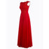 Bridesmaid Dress A-Line Chiffon Beading Applique Backless Floor Length Evening Dress