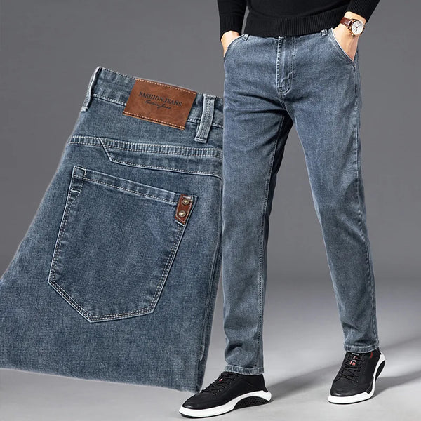 ICPANS Autumn Summer Denim Jeans Men Straight Stretch Regular Jeans Classic Vintage Mens Pant Big Size