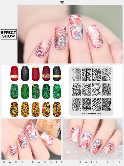 Nature-Inspired Nail Art Stamping Plate Set with Butterfly and Mountain Range Designs for DIY Manicure Enthusiasts