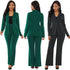 Elegant Women's Office Suit Set - Two-Piece Long Sleeve Pants Suit for Professional Winter Style, Perfect for Ages 18-35