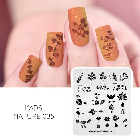 Nature-Inspired Nail Art Stamping Plate Set with Butterfly and Mountain Range Designs for DIY Manicure Enthusiasts