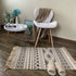 Ethnic Style Woven Linen Cotton Rectangle Rug Mat for Living Room and Bedroom Foot Pad