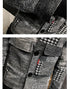 Men's Casual Lapel Hoodless Jacket - Slim Fit Plaid Woolen Coat for Autumn and Winter Fashion