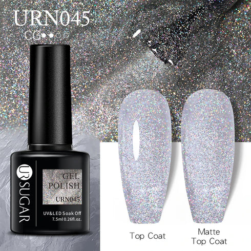 Nail Gel Polish - 7.5ml Semi-permanent Glitter Varnish for Winter Manicure, Eco-friendly and SGS Certified for Lasting Style