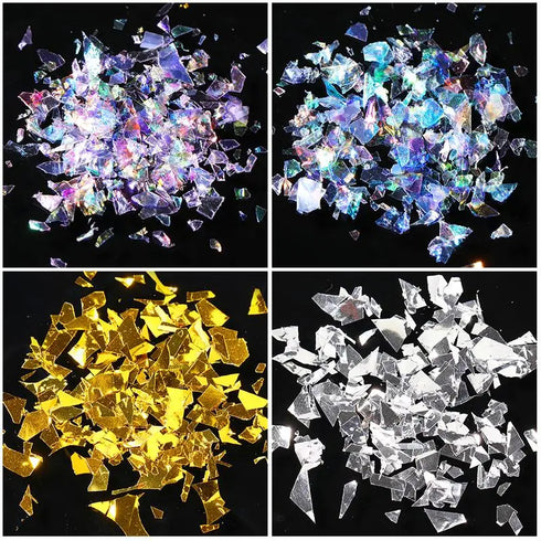 Irregular Glass Nail Glitter Flakes and Sparkly Sequins for 3D Nail Art Decoration – Perfect for Fall Season Nails DIY Manicure