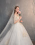 Off The Shoulder Half Sleeve Wedding Dress Lace Applique Plus Size Ball Gown Customized