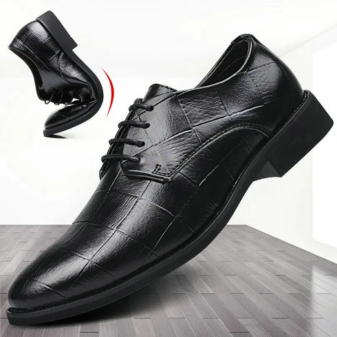 Elegant Handmade Italian Style Retro Leather Oxfords for Men - Perfect Formal Business and Party Footwear in Big Sizes