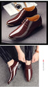 Men's Pointed Toe Patent Leather Dress Shoes - Elegant Lace-Up Styles for Weddings and Business Events