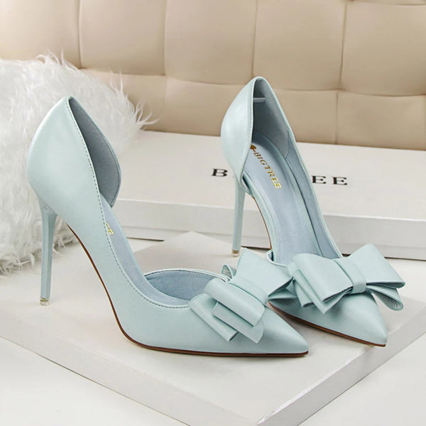Bow Detail Stiletto Heels for Women - Elegant Wedding Shoes