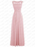 Bridesmaid Dress A-Line Chiffon Beading Applique Backless Floor Length Evening Dress
