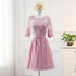 Bridesmaid Dress Elegant Floor-Length Organza Backless Lace With Built-In Bra Bridesmaid Dress Lace Appliques