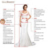 Customized Two-Piece Bohemian Jersey Wedding Dress Casual Bridal Dress