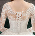 Vintage O Neck Full Sleeve Wedding Dress Lace Embroidery Gown