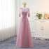 Bridesmaid Dress Elegant Floor-Length Organza Backless Lace With Built-In Bra Bridesmaid Dress Lace Appliques