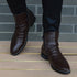 Stylish Men's Genuine Leather Ankle Boots with Plush Lining for Autumn and Winter Casual Wear