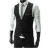 Grey Slim Fit Men's Casual Business Suit Vest Sleeveless Waistcoat Gilet