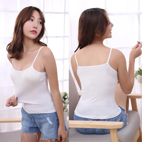 Stylish Solid Camisole Tops for Women – Versatile Sleeveless Summer Tank Top for Ladies, Perfect Slim Fit Vest for High Street Fashion