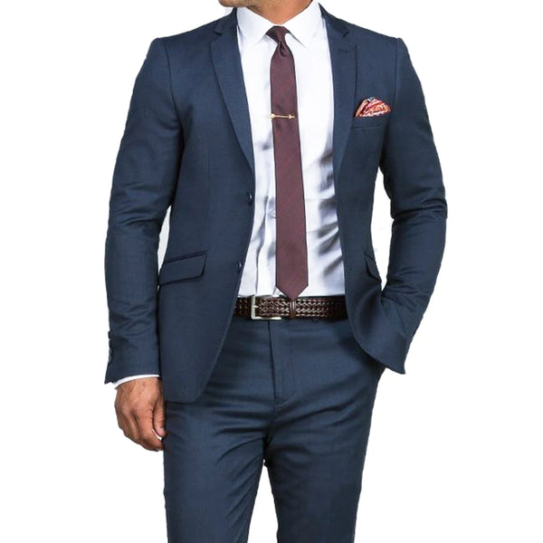 Gorgeous Slim Dark Blue Wedding Suits For Men Tailor-Made Suits